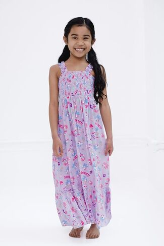 Sega Sonic the Hedgehog Girls Square Neck Smoock Maxi Dress Little Kid لأحجام الأطفال الكبيرة (4-14-16) in Kuwait