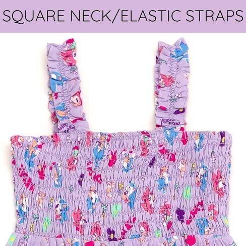 Sega Sonic the Hedgehog Girls Square Neck Smoock Maxi Dress Little Kid لأحجام الأطفال الكبيرة (4-14-16) in Kuwait