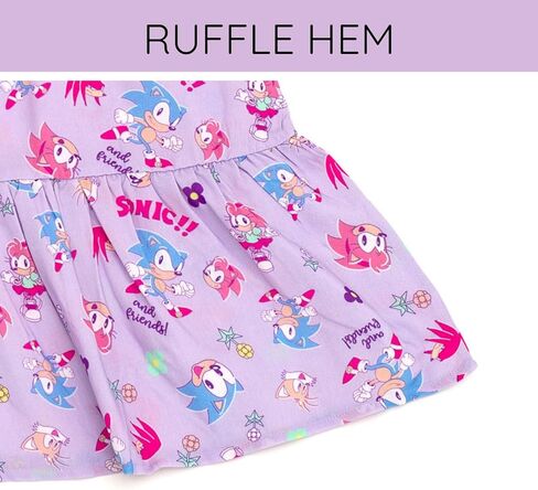 Sega Sonic the Hedgehog Girls Square Neck Smoock Maxi Dress Little Kid لأحجام الأطفال الكبيرة (4-14-16) in Kuwait