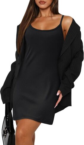 WIHOLL Womens Summer Sleeveless A-Line Mini Dress 2025 Sexy Backless Spaghetti Strap Party Club Bodycon Dresses in Saudi Arabia