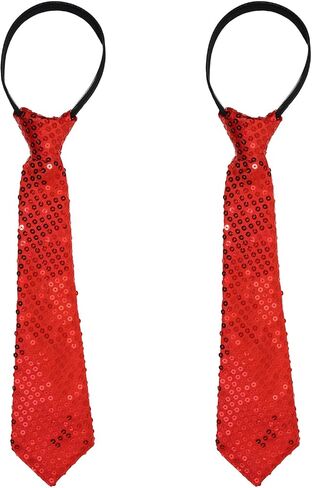 PENTA ANGEL Men Sequin Tie 2Pcs Adjustable Zipper Shine Neckties for Women Adults Halloween Wedding Graduation Party Costume in Kuwait