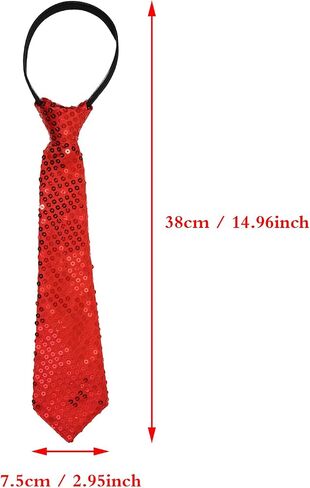 PENTA ANGEL Men Sequin Tie 2Pcs Adjustable Zipper Shine Neckties for Women Adults Halloween Wedding Graduation Party Costume in Kuwait