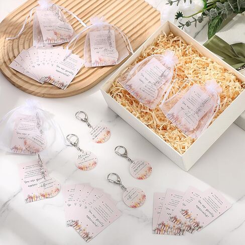 Sureio Volunteer Appreciation Gift Thank You Keychain Bulk with Cards and Bag for Volunteer Employee Gift, 4 Styles in Saudi Arabia