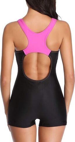 sand's coast Womens Boyleg One Piece Athletic Swimsuits with Shorts Sport Bathing Suit Racerback Swimwear Teens Girl in Kuwait