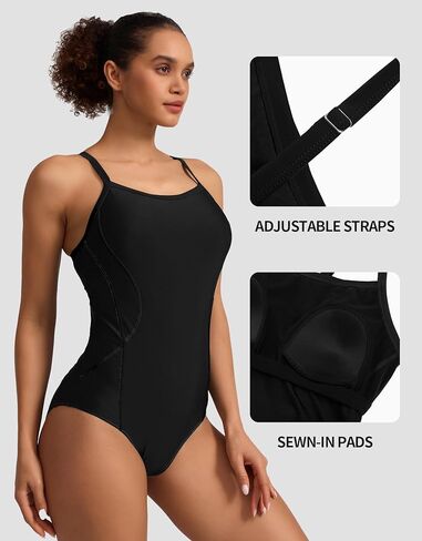 beautyin Womens Adjustable Strap One Piece Swimsuit Athletic Bathing Suit Competitive Swimwear in Kuwait