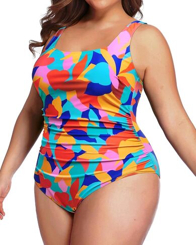 Daci Women's Plus Size One Piece Swimsuit - Tummy Control Athletic Bathing Suit with Ruched Design in Kuwait