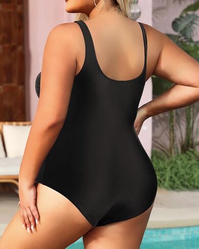 Daci Women's Plus Size One Piece Swimsuit - Tummy Control Athletic Bathing Suit with Ruched Design in Kuwait