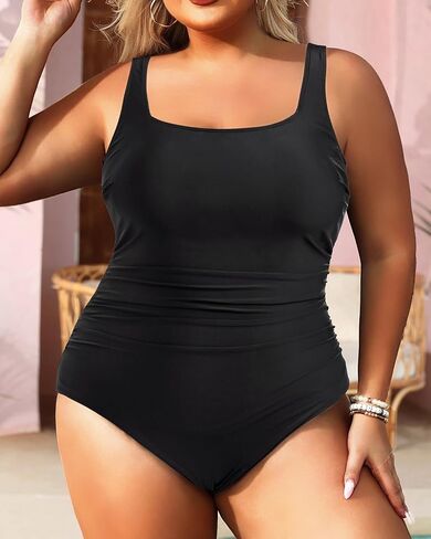 Daci Women's Plus Size One Piece Swimsuit - Tummy Control Athletic Bathing Suit with Ruched Design in Kuwait