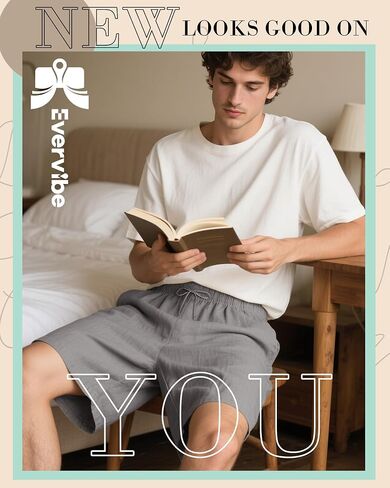 3 Pack Men's Cotton Linen 9" Inseam Shorts Drawstring Elastic Waist Beach Casual Summer Bermuda with Pockets in Saudi Arabia