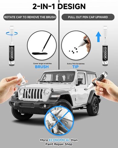 PW7/GW7 أبيض مشرق لمس الطلاء المتوافق مع Jeepexact Match 2 في 1 لمس الطلاء للبطاطا والرقائق إصلاح in Kuwait