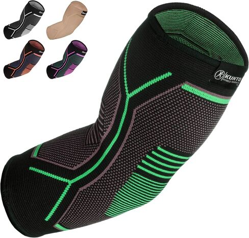 Kunto Fitness Elbow Brace Compression Support Sleeve (Shipped From USA) for Tendonitis, Tennis Elbow, Golf Elbow Treatment - Reduce Joint Pain During Any Activity! in Kuwait