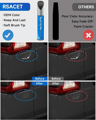 تلمس الطلاء المتوافق مع Jeep Match Match Up Paint Car Scratch Repair (White White (PW7/GW7) متوافق مع Cherokee/Compasse/Grand Cherokee/Grand-Wagoneer/Patriot/Wagoneer/Wrangler-JK/Wrangler-JK-unlimited) in Kuwait
