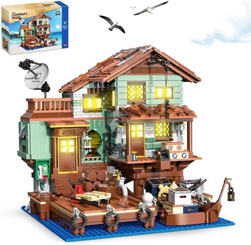 Fisherman's Wharf House Mini Bricks Building Kit, Ideas Creative Architecture Building Toys Birthday Gift for Adult Boys Girls -2046 Pieces (Not Compatible with Lego Set) in Saudi Arabia