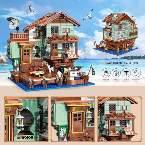 Fisherman's Wharf House Mini Bricks Building Kit, Ideas Creative Architecture Building Toys Birthday Gift for Adult Boys Girls -2046 Pieces (Not Compatible with Lego Set) in Saudi Arabia