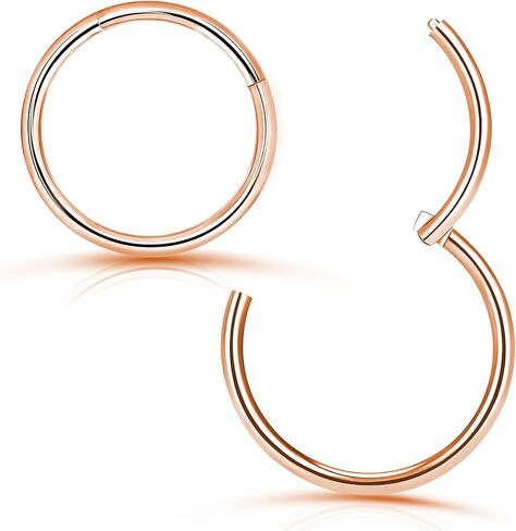 1pcs نساء رجال من التيتانيوم يتوقف على حلقات الأنف طوق 20g 18g 16g فقرار طوق لـ Nostril الحاجز الغضروف اللولب daith tragus conch lip ear lebe lebe 6mm/7mm/8mm/9mm/10mm/12mm gold-gold-gold-gold-gold-rose gold-black in Kuwait