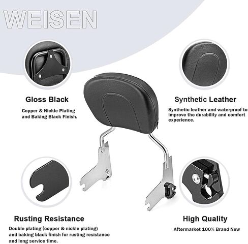 Dasen Detachable Sissy Bar Compatible with Harley Touring, Passenger Backrest Quick-Release Fit Touring Road Glide Street Glide Electra Glide Road King 2009-2024 Black in Saudi Arabia