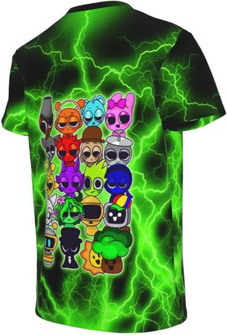 Boys Girls Short Sleeve T Shirts Crewneck Fashion Graphic 3D Printed Novelty Tops 6-16 Years in Saudi Arabia