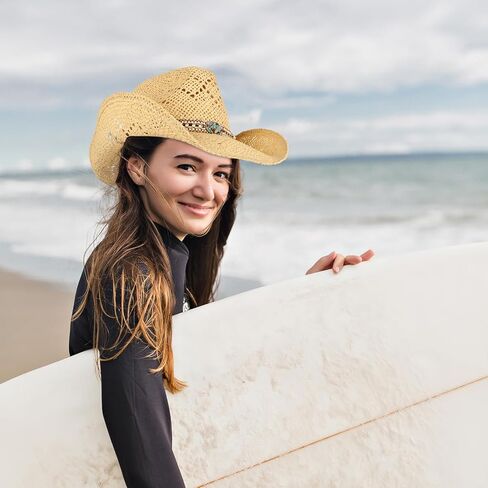 Cowboy Hat,Cowgirl Hat,Cowboy Hats for Women/Mens/3 Decorative Bands Straw Hat,Western Cowboy Hat for Women and Men in Saudi Arabia