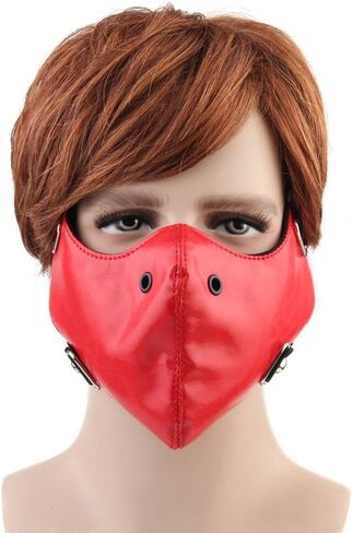 COOLLA Punk Leather Mask Motorcycle Biker Half Face Mask Anti-Dust Sport Mask in Kuwait