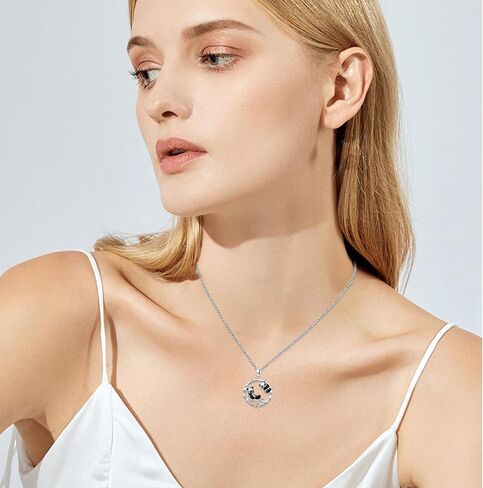Bunny Necklace for Women 925 Sterling Silver Double Rabbit Pendant Necklace Animal Rabbit Jewelry in Saudi Arabia