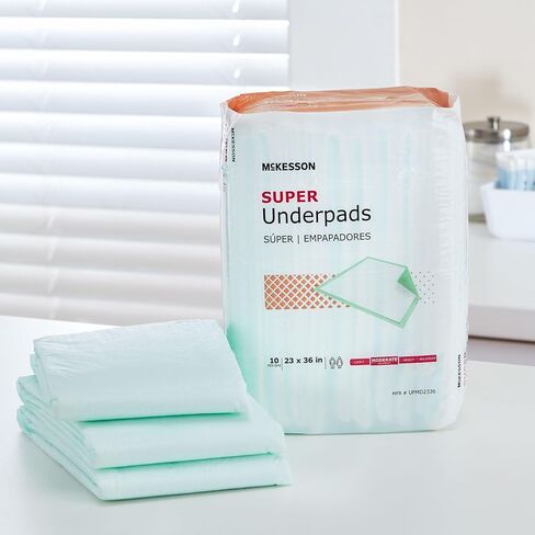 McKesson Super Underpads, Incontinence Bed Pads 23" x 36" [150 Count], Moderate Absorbency, Disposable Chux for Adults, Elderly, and Baby, Pee Pads in Saudi Arabia