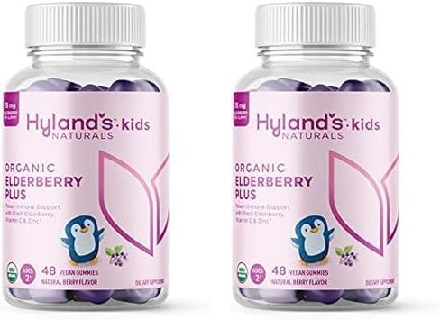 Hyland's Organic Elderberry Plus Gummies, Organic Black Elderberry with ZINC and Vitamin C, Immune Support Supplement for Adults, 60 Vegan Gummies (30 Days) in Saudi Arabia