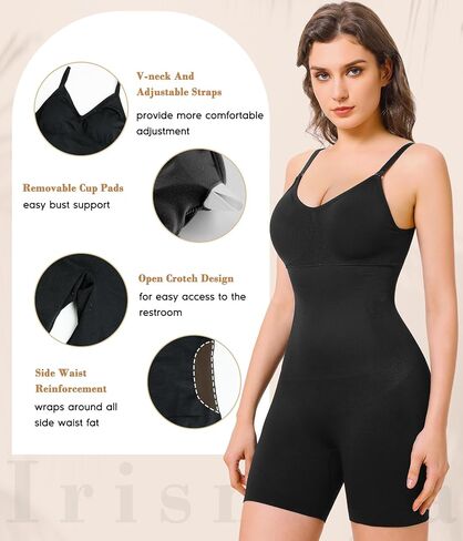 Irisnaya Waist Trainer Shapewear Bodysuits For Women - Seameless Tummy Control Bodysuit Full Body Shaper in Saudi Arabia