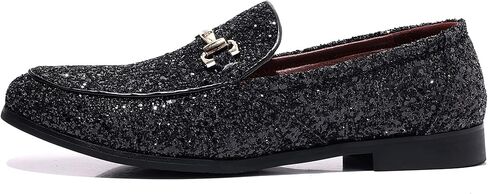 Cosidram Men's Glitter Dress Shoes الترتر المعدني ترتر Tuxedo الفاخرة الذهب متسكع in Saudi Arabia