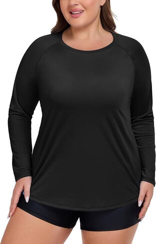 Women's Plus Size Swim Shirt Long Sleeve Rash Guard UV Protection Sun Shirts UPF 50+ Quick Dry Hiking Fishing Tops in Kuwait