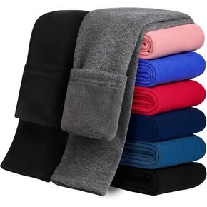 KEREDA Girls Fleece Lined Leggings Pack of 2 Winter Warm Pants Girls Clothes