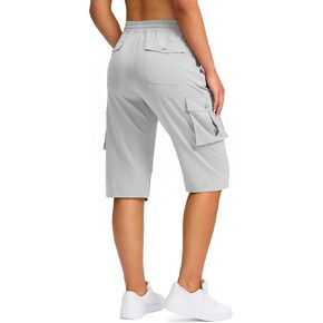 Viodia 15" Long Shorts for Women Hiking Cargo Bermuda Shorts Lightweight Knee Length Capris for Summer Travel Fishing