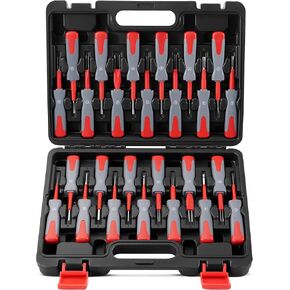 DAYDOOR Terminal Removal Tool Kit, 26 Pcs Depinning Tool Pin Removal Tool Kit, Connector Pin Removal Tool, Pin Extractor Tool Kit for Automotive Car Universal Vehicle Wire Harness