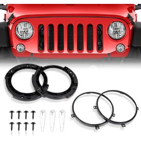 7 بوصة المصباح الأمامي جبل جولة الجولة تركيب قوس محاكمة مع حلقة المعادن المصباح لائحة لجيب Wrangler JK 2007 2008 2008 2010 2011 2013 2014 2015 2015 2017 2018