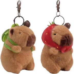 2 Pieces of Capybara Keychain Plush Keychain Cute Keychain,Cute Capybara Shape,Small and Portable,Suitable for Use as Key Pendants,Mobile Phone Pendants,Backpack Decorations,Etc.