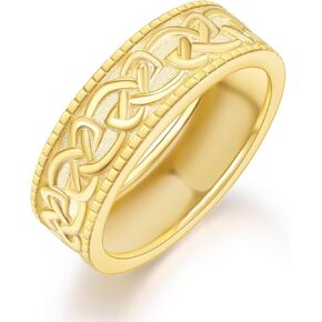 Celtic Knot Mens Rings, Men Wedding Band, Anniversary & Wedding Promise Jewelry Gifts Ring for Men, Interwoven Knots, Endless Knot, Spirals