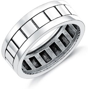 Men's Wedding Rings 925 Sterling Silver Ring Size 8-12 Engagement Promise Ring for Men Silver