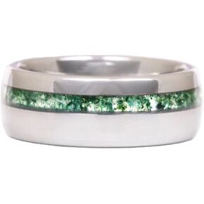 Flpruy Moss Agate Ring Men 925 Sterling Silver Custom Text Text Rings Men's Wedding Rings Promise Ring Moss Agate Jewelry Gift for Engagement/Anniversary/Wedding