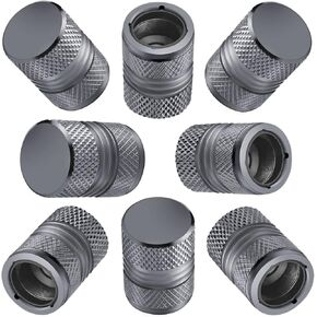 Tire Valve Stem Caps for Car Tires Air Caps Cover 8 Pack Corrosion Resistant Premium Alloy Leak-Proof Universal for SUV Truck Motorcycle Bike Black