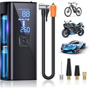 Tire Inflator Portable Air Compressor, 150PSI Portable Air Pump for Car Tires, 2X Faster Inflation Air Compressor with Digital Pressure Gauge for Car, Bike, Motorcycle, Ball