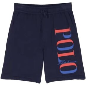 Polo Ralph Lauren Boys Logo Print Fleece Shorts Big Kid XL (18-20) Navy Blue
