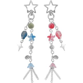 سلسلة مفاتيح لطيفة جمالية y2k keychain accessories القلب الفراشة الفراولة بير السلسلة للمفاتيح هدايا النساء