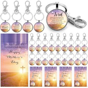 Mother's Day Christian Gifts Bulk Christian Bible Verse Keychains with Mother's Day Gift Cards Opp Bags for Church
