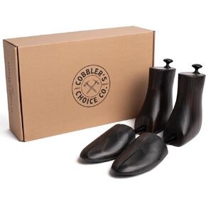 Cobbler's Choice Co. Finest Quality Men’s Boot Tree – Varnished Natural Wood, Timeless Design, Signature Finish, Black