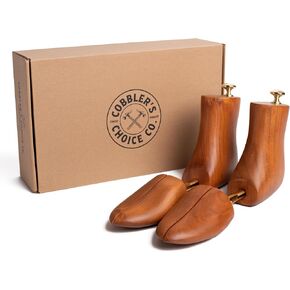 Cobbler's Choice Co. Finest Quality Men’s Boot Tree – Varnished Natural Wood, Timeless Design, Signature Finish, Brown
