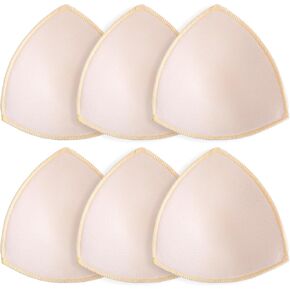 3 Pairs Bra Inserts Pads Sewn Edges Removable Sports Bra Pads Inserts Sports Bras Cups Insert Breast Enhancers For Dresses Swimsuits Bikini Bathing Suit A B C Cup Available