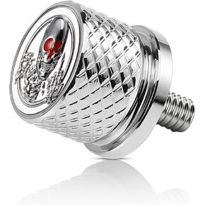 Stainless Knurled Fender Rear Seat Bolt Screw 1/4"-20 Thread Skull Pattern Black Eyes Compatible with Harley Touring Softail Dyna Sportster CVO Fatbob 1996-2025