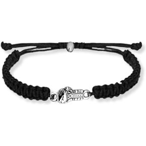 Sportybella Boxing Bracelet, Boxing Gifts, Adjustable Black Woven Cord with Silver Boxer Glove Charm, Boxing Lover Gift, Boxing Fight Fan Gifts