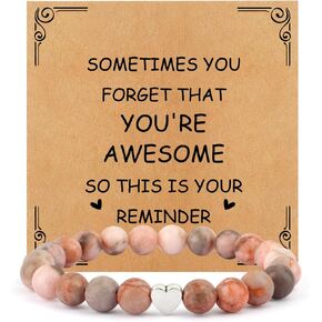 Inspirational Gifts for Her Women Natural Stone Beaded Bracelet Birthday Friendship Gifts Trendy Stuff for Easter Mothers Day Thanksgiving Thank You Teacher