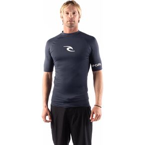 Rip Curl Men's Standard Short Sleeve Rashguard-UPF 50+ Sun Protection Surf Shirt, Tight Fit Rash Vest