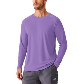 PINSPARK Men's Swim Shirt Quick-Dry Long Sleeve Rash Guard for Men UPF 50+ Light Pullover Sun Protection UV Fishing Shirts
